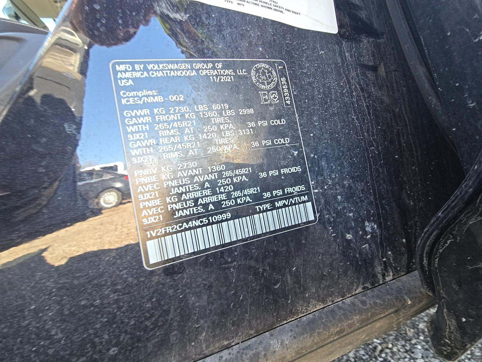 2022 Volkswagen Atlas 3.6L SEL Premium R-Line AWD