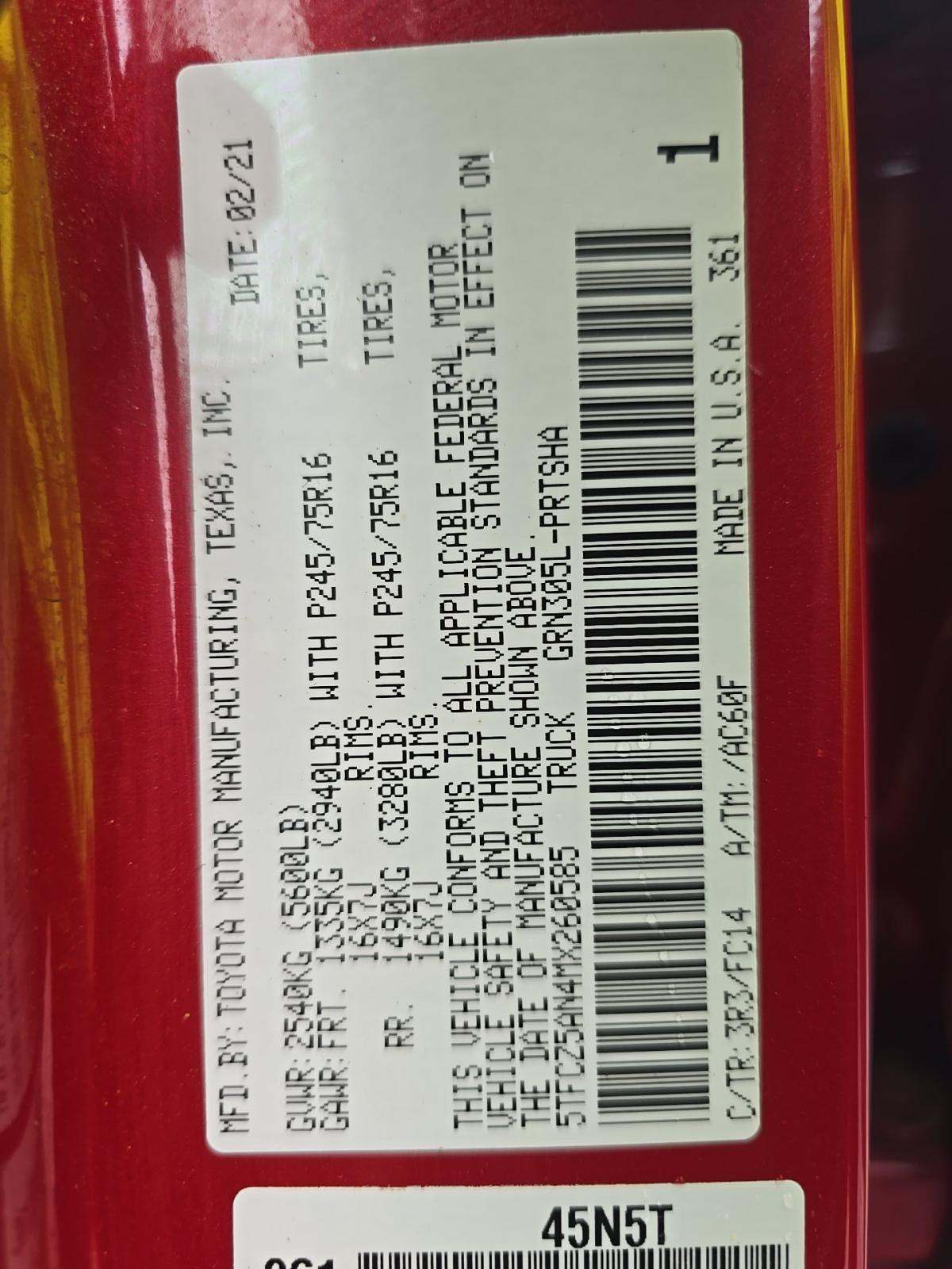 2021 Toyota Tacoma SR5 AWD