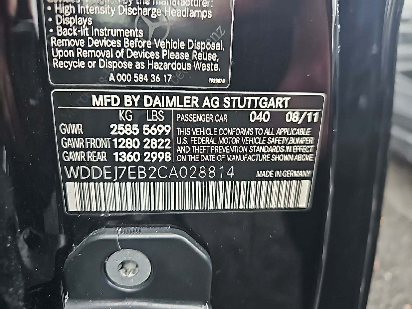 2012 Mercedes-Benz CL-Class CL 63 AMG RWD