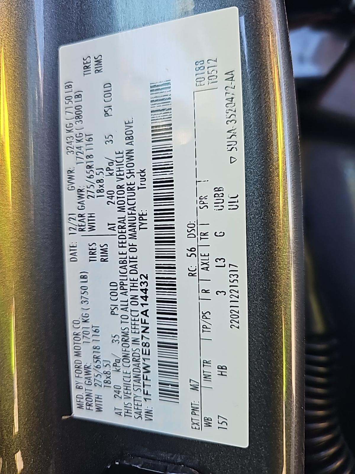 2022 Ford F-150 Lariat AWD