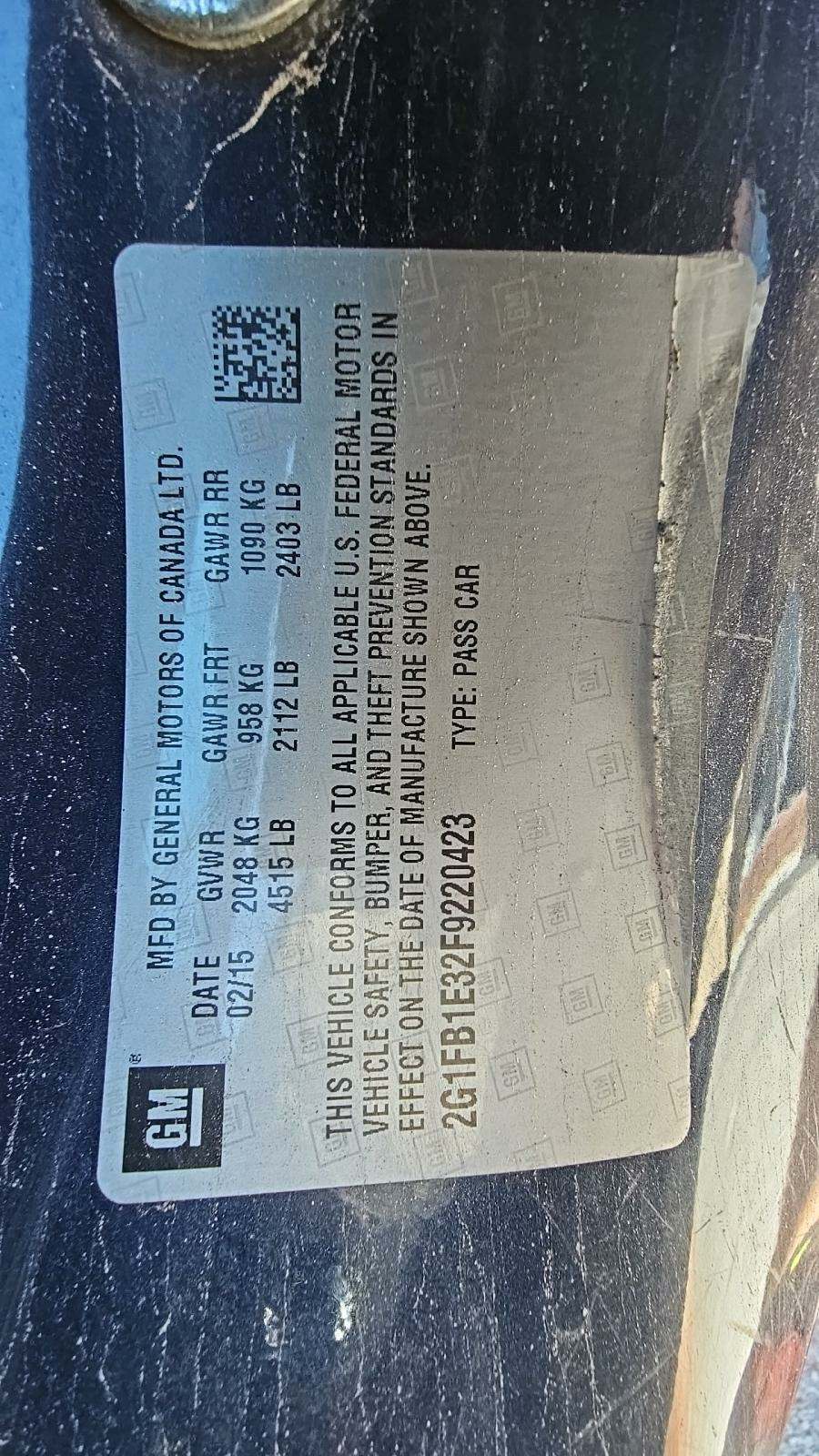 2015 Chevrolet Camaro LS RWD