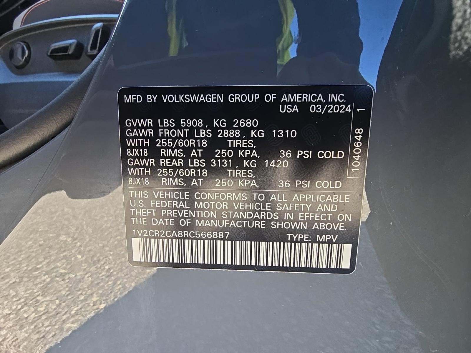 2024 Volkswagen Atlas 2.0T Peak Edition SE AWD
