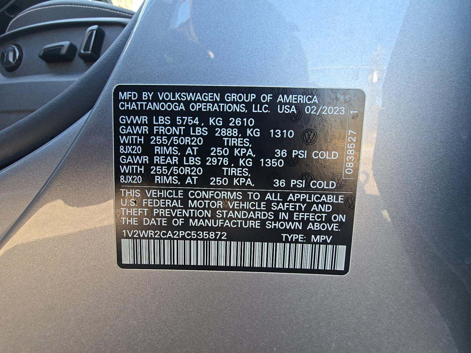 2023 Volkswagen Atlas 3.6L SE FWD