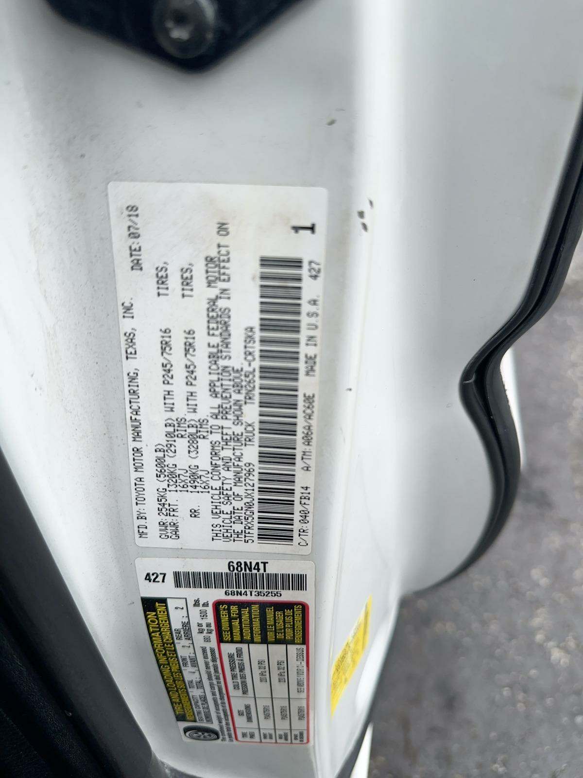 2018 Toyota Tacoma SR RWD