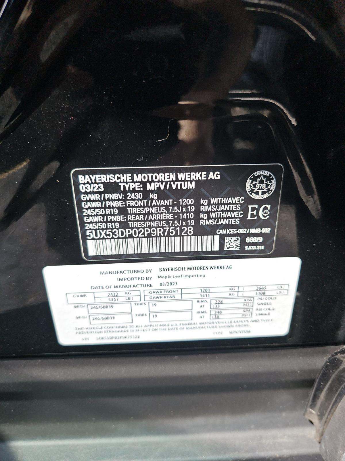 2023 BMW X3 xDrive30i AWD