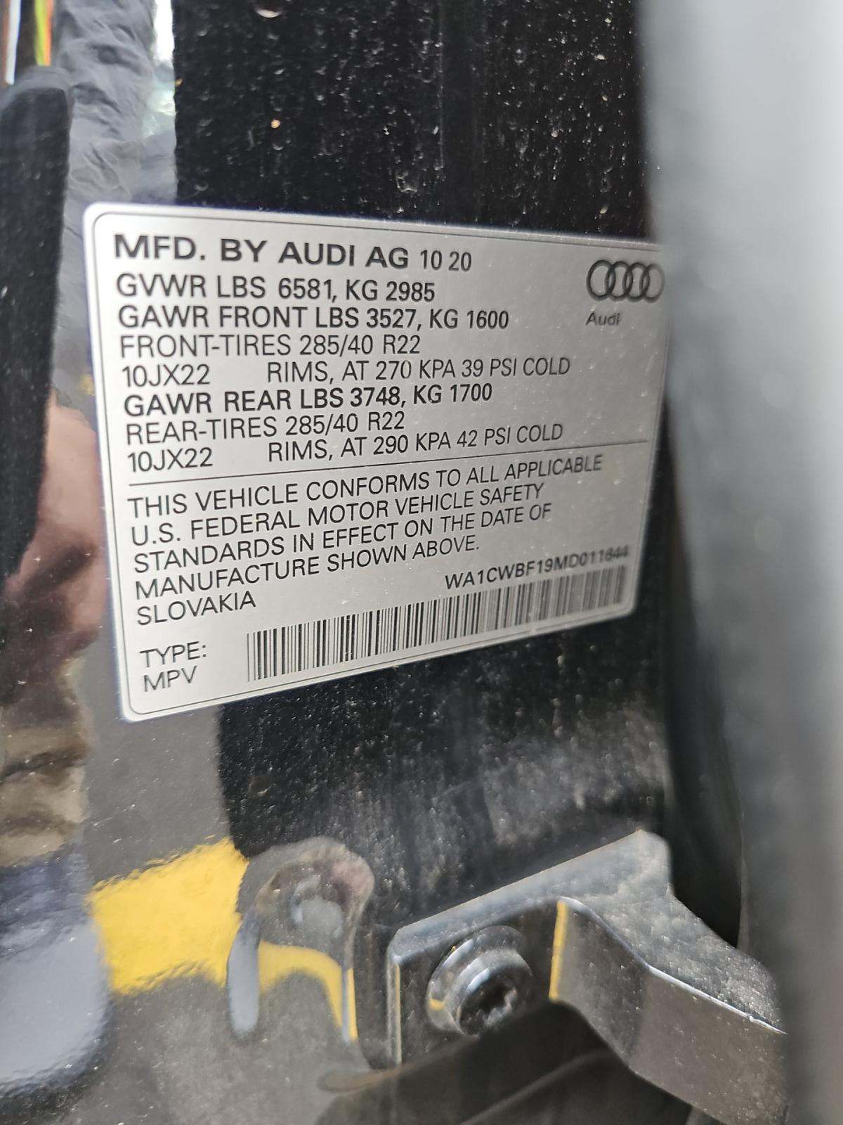 2021 Audi SQ8 Prestige AWD