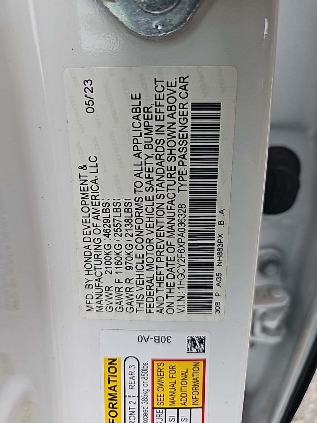 2023 Honda Accord Hybrid EX-L FWD