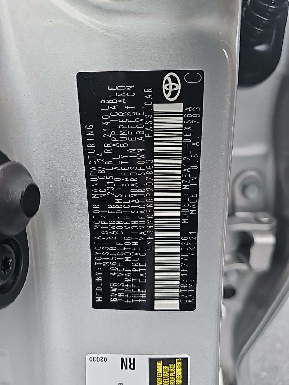 2024 Toyota Corolla SE FWD