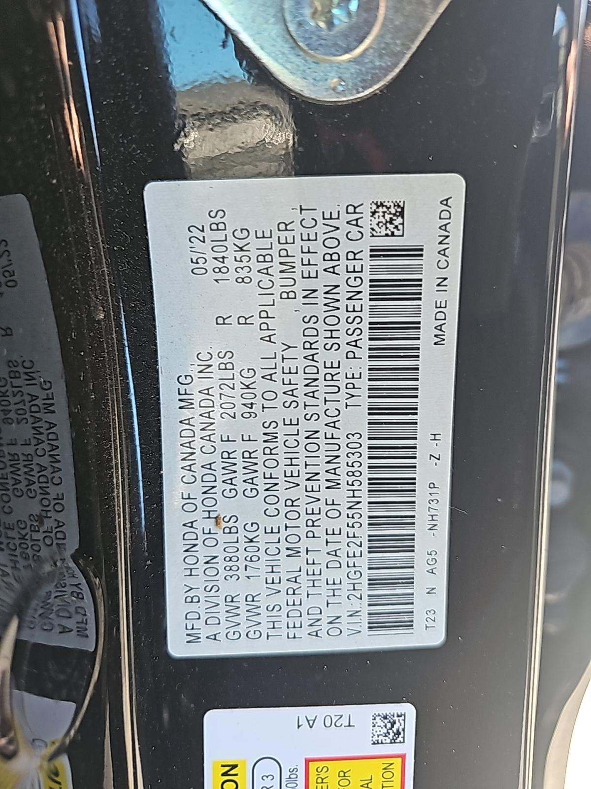 2022 Honda Civic Sport FWD