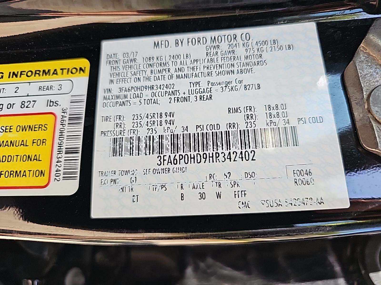 2017 Ford Fusion SE FWD