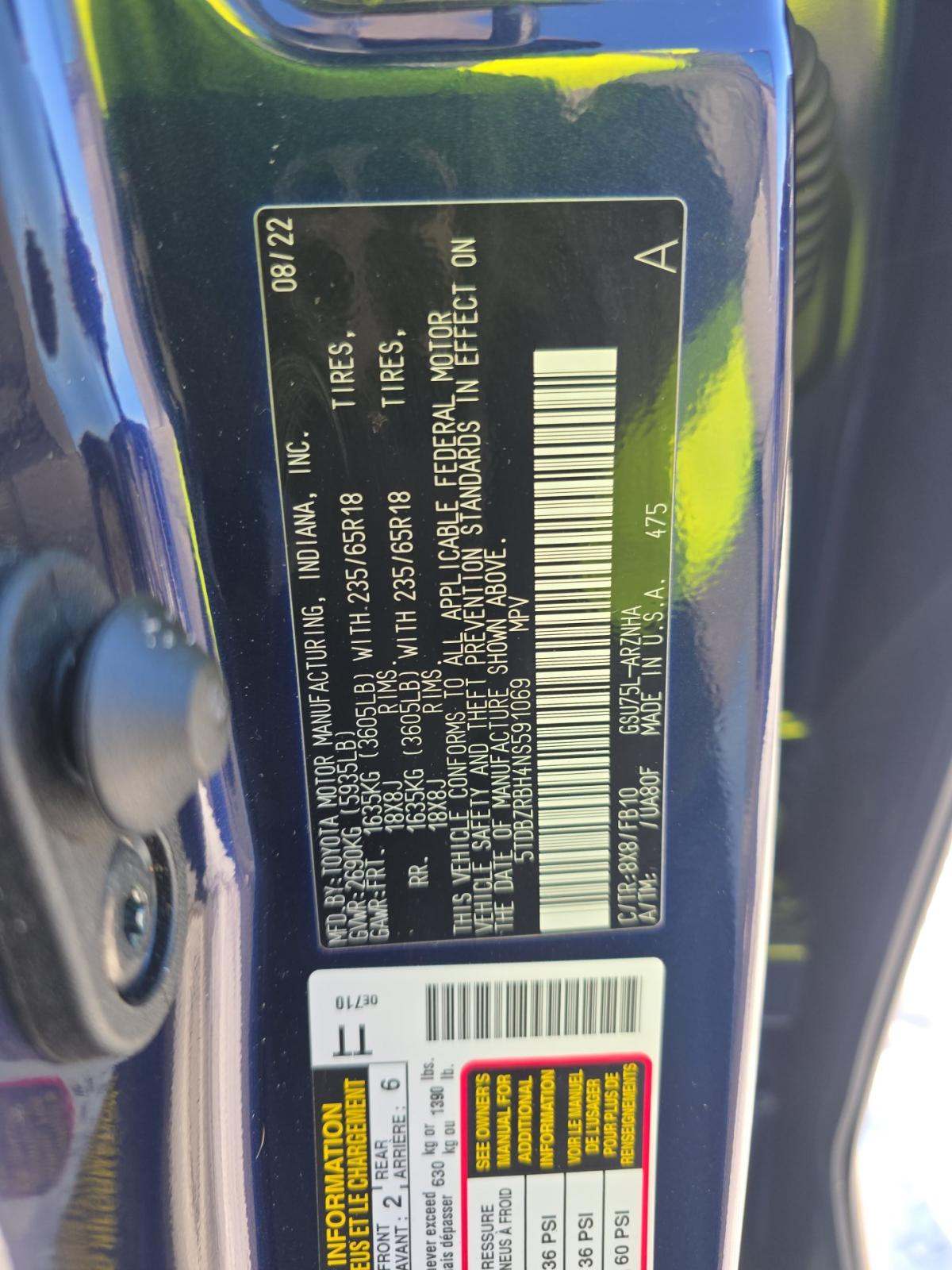 2022 Toyota Highlander LE AWD