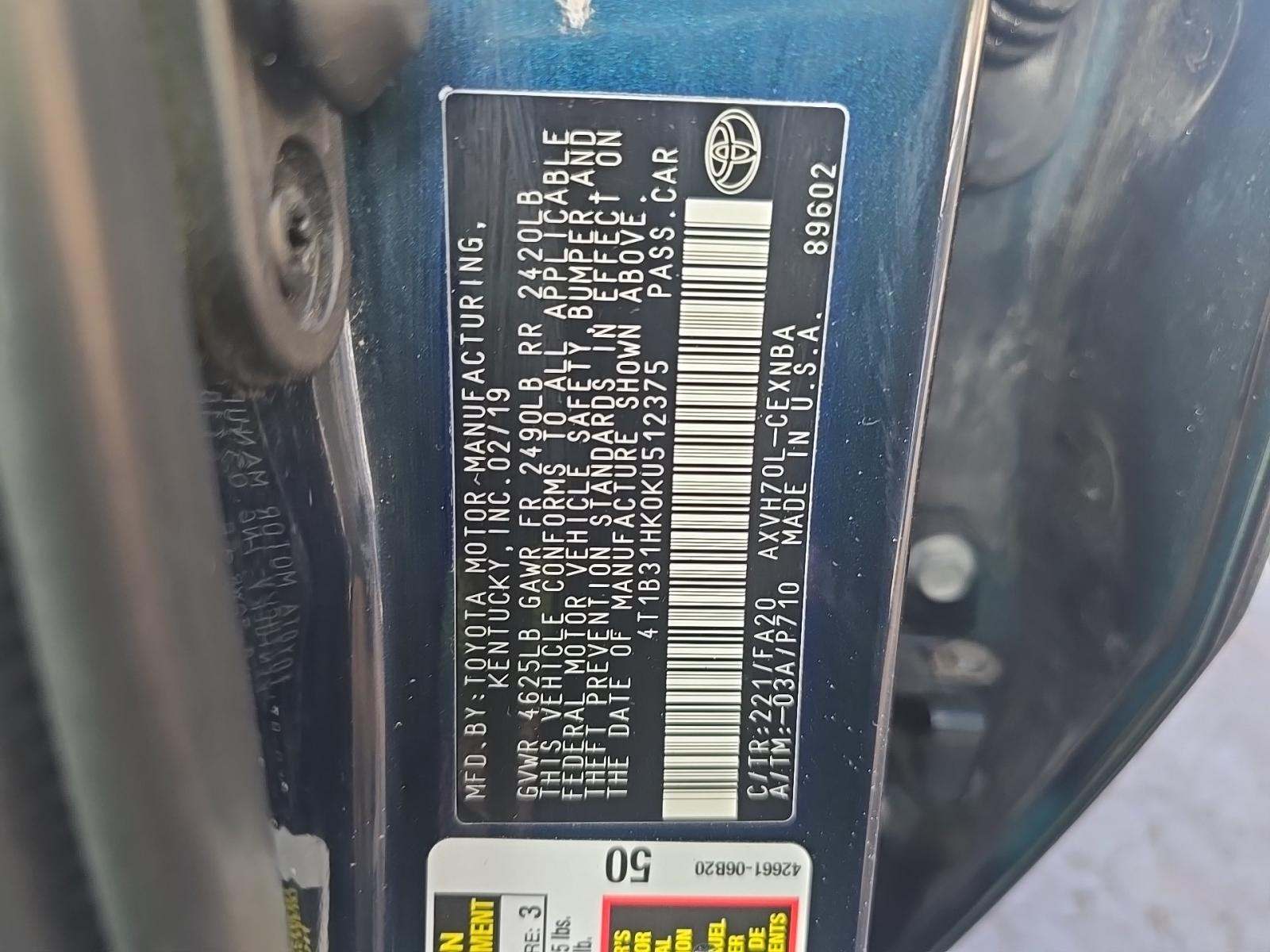 2019 Toyota Camry Hybrid LE FWD