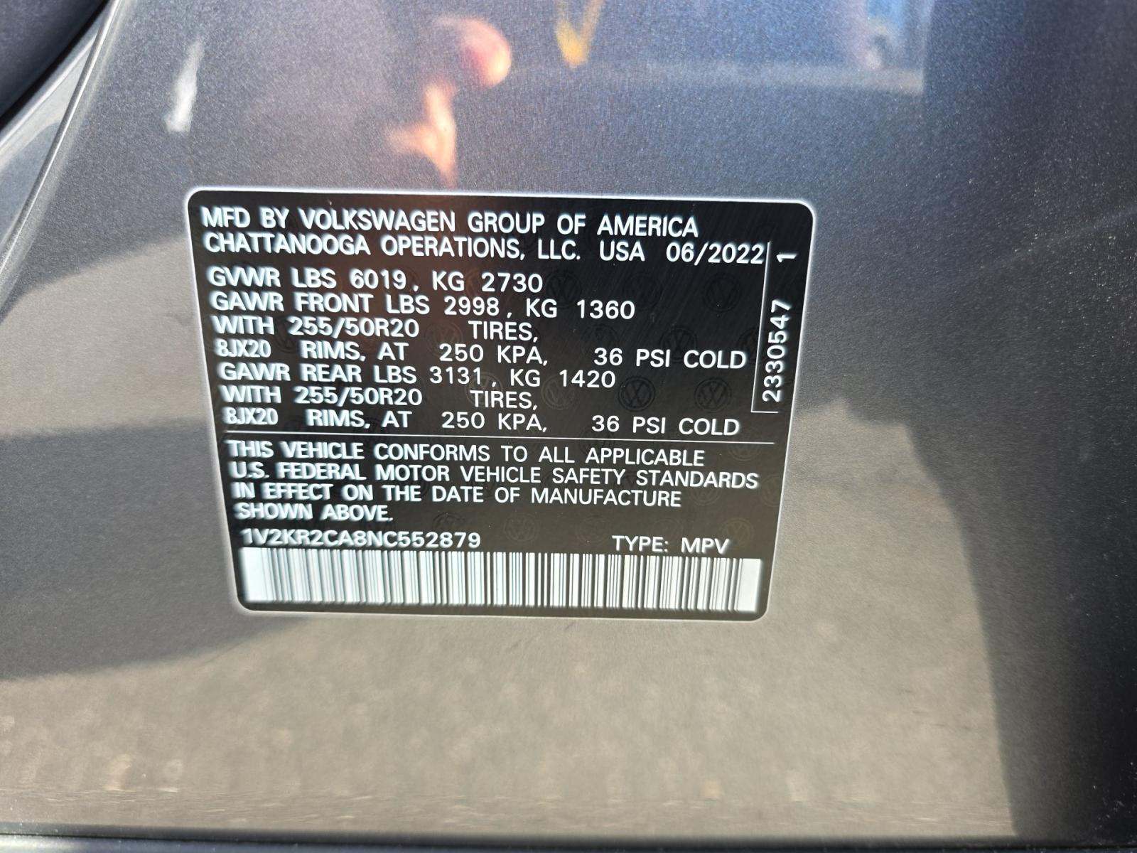 2022 Volkswagen Atlas 3.6L SE AWD