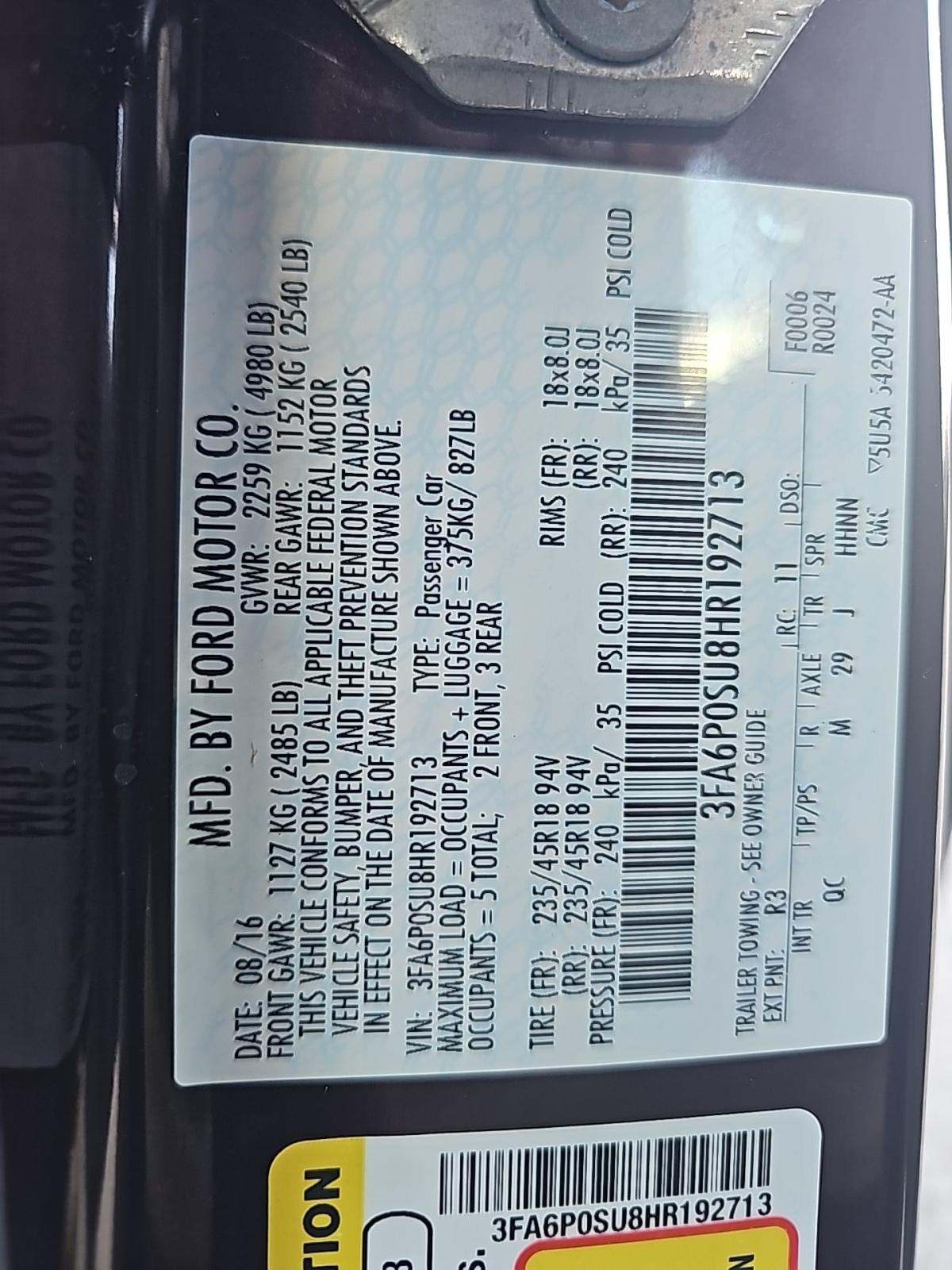 2017 Ford Fusion Energi Platinum FWD