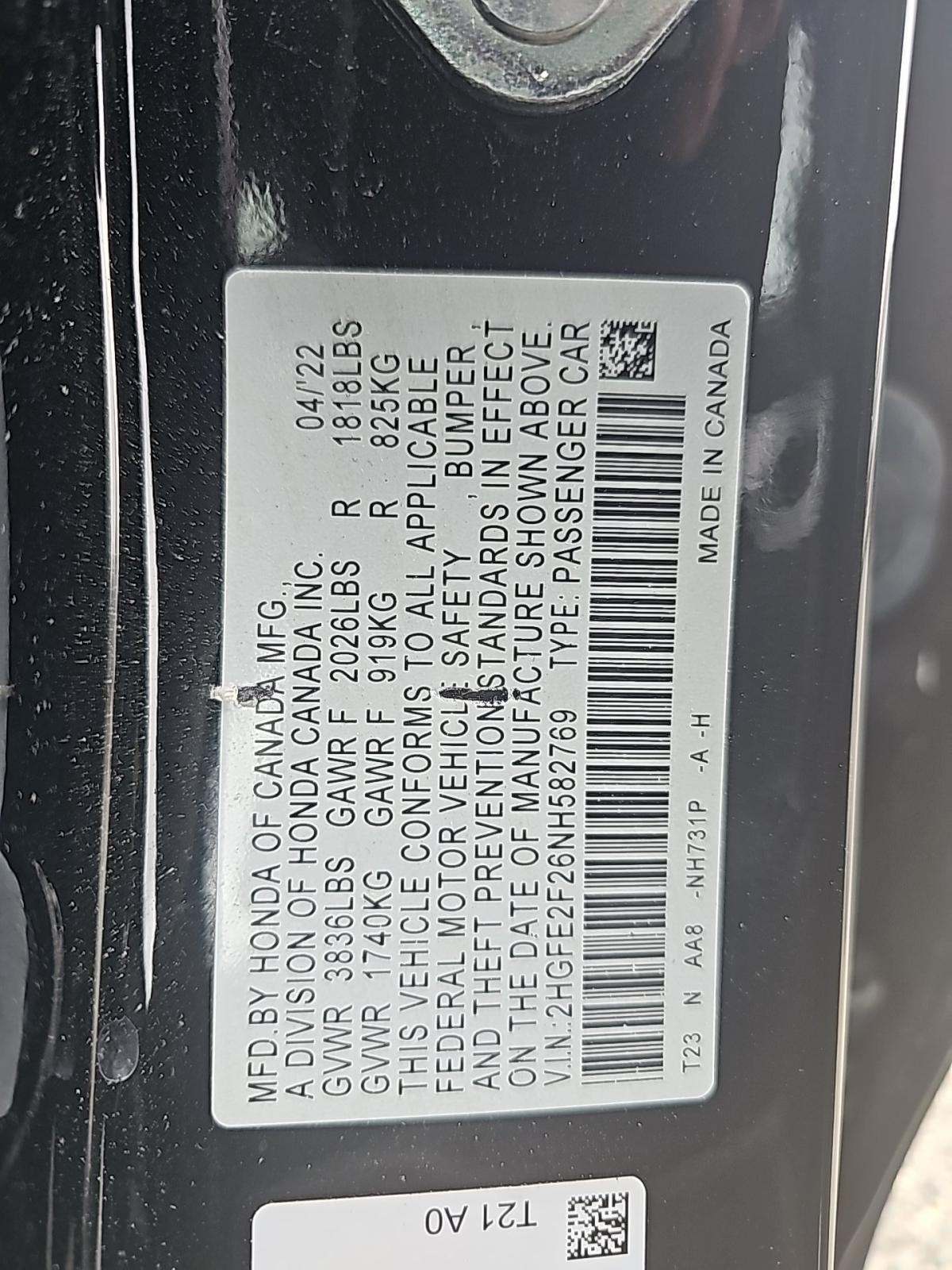 2022 Honda Civic LX FWD