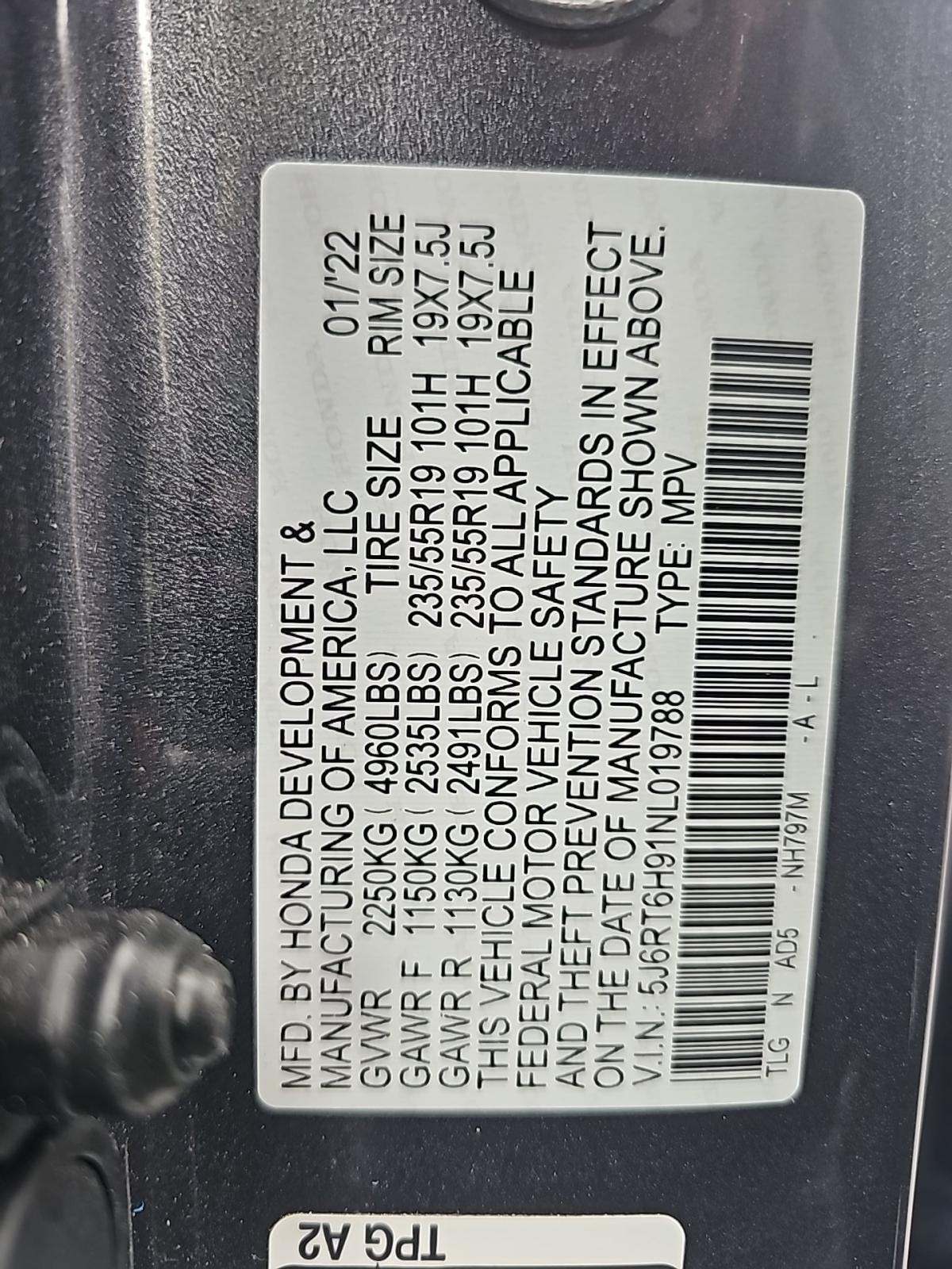 2022 Honda CR-V Hybrid Touring AWD