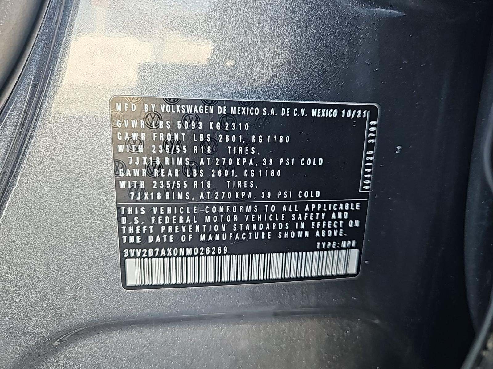 2022 Volkswagen Tiguan 2.0T SE AWD