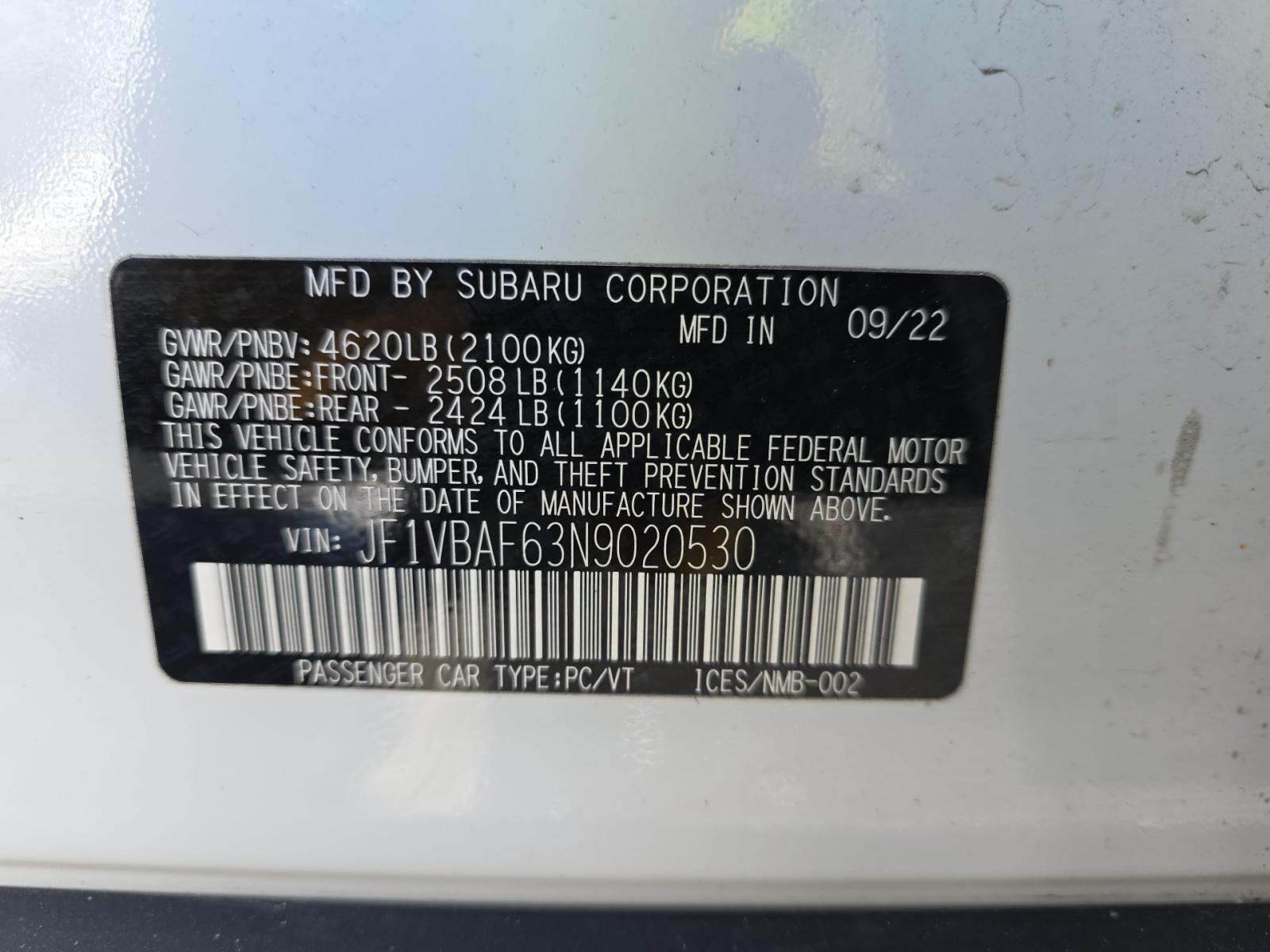 2022 Subaru WRX Premium AWD