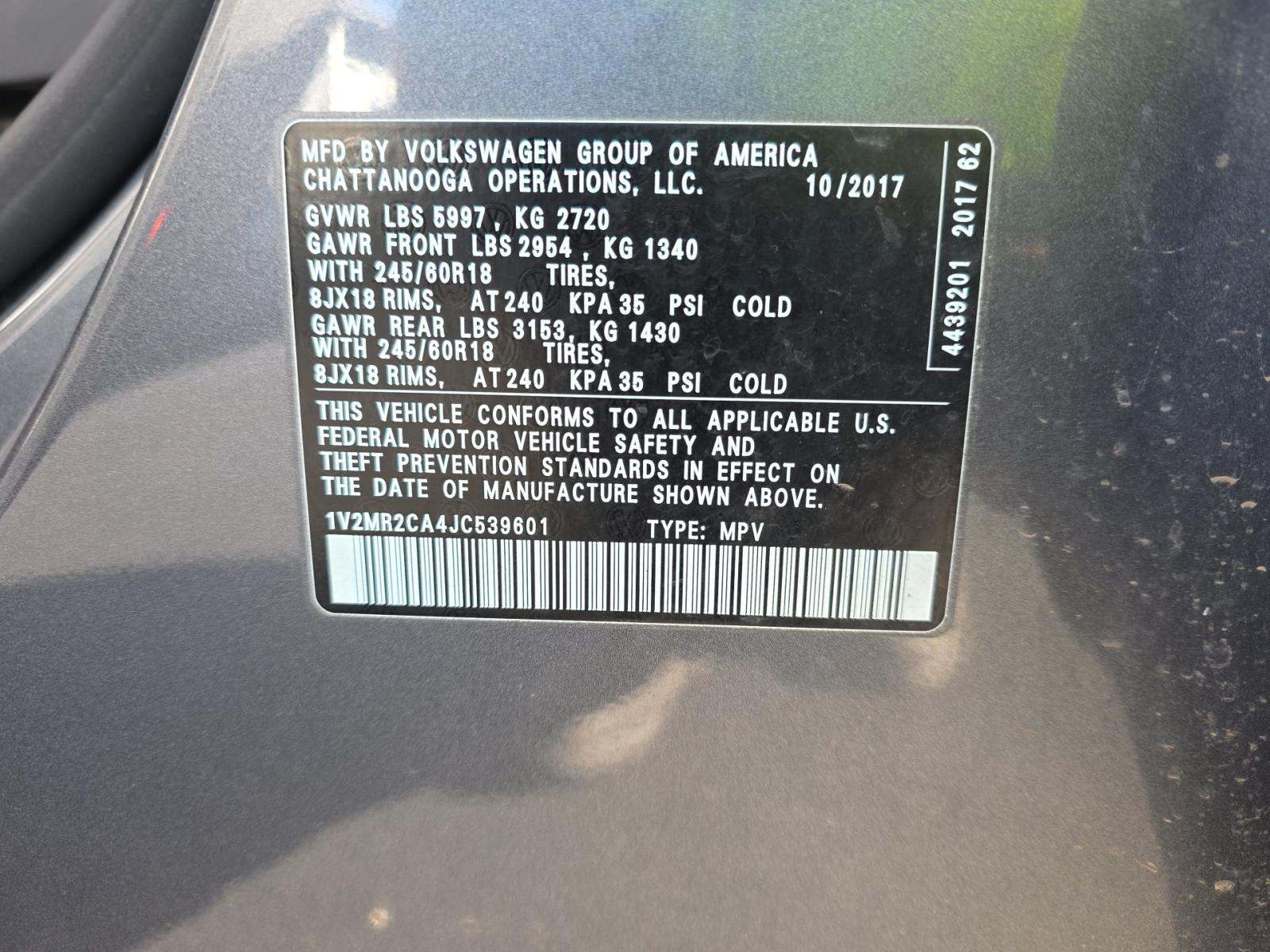 2018 Volkswagen Atlas 3.6L SEL AWD