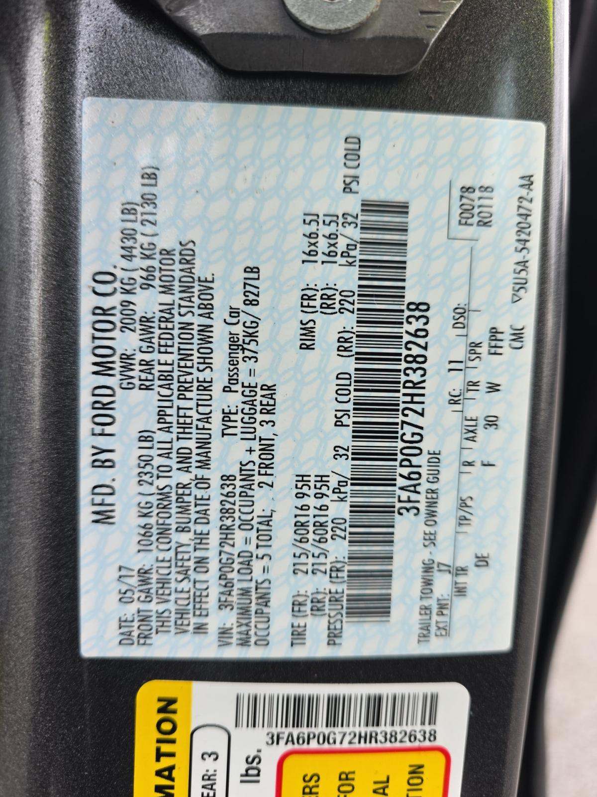 2017 Ford Fusion S FWD