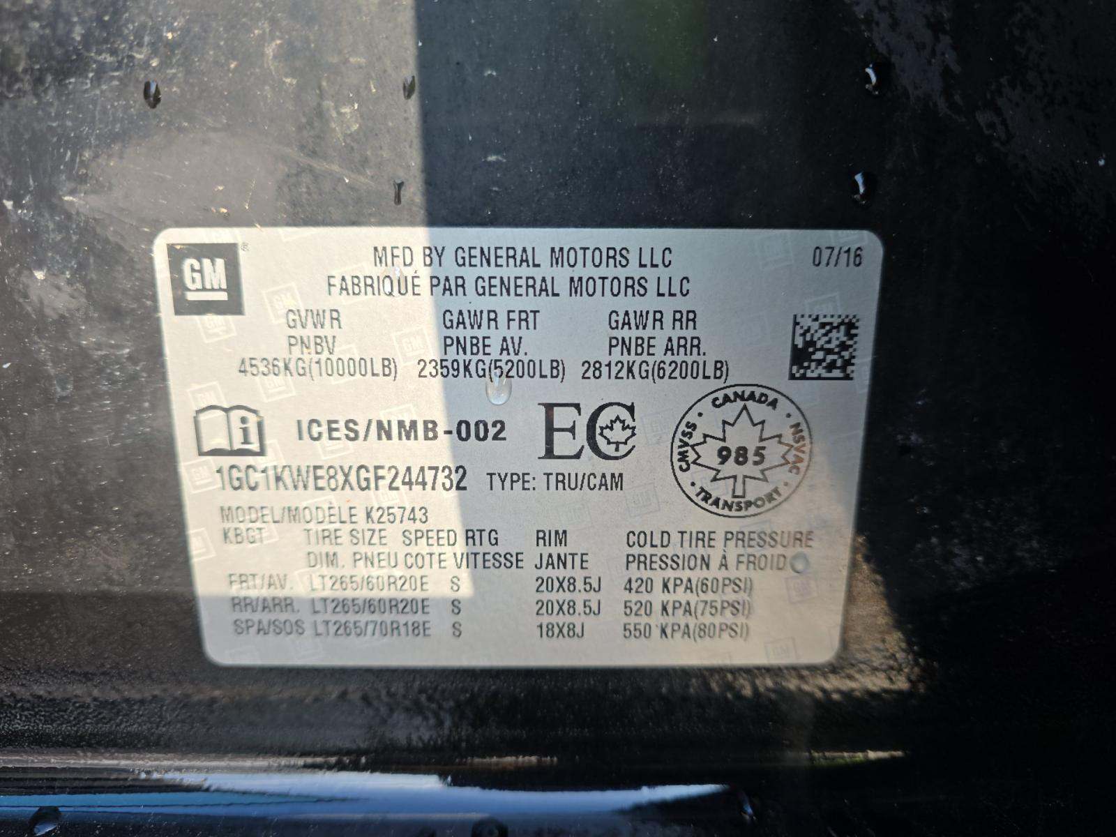 2016 Chevrolet Silverado 2500HD LTZ AWD