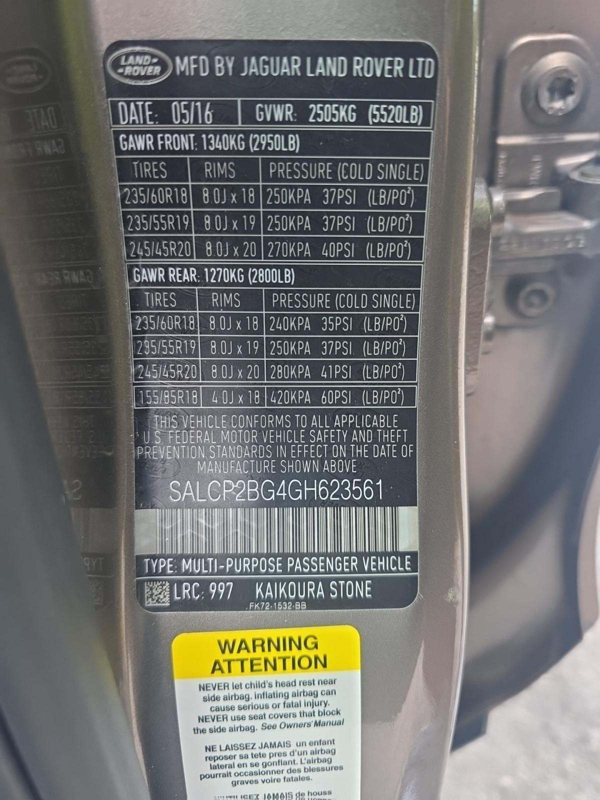 2016 Land Rover Discovery Sport SE AWD