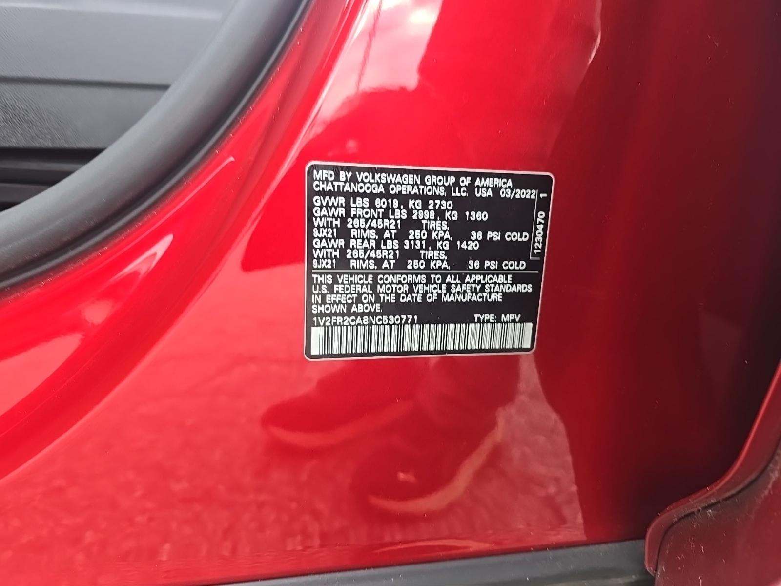 2022 Volkswagen Atlas 3.6L SEL Premium R-Line AWD