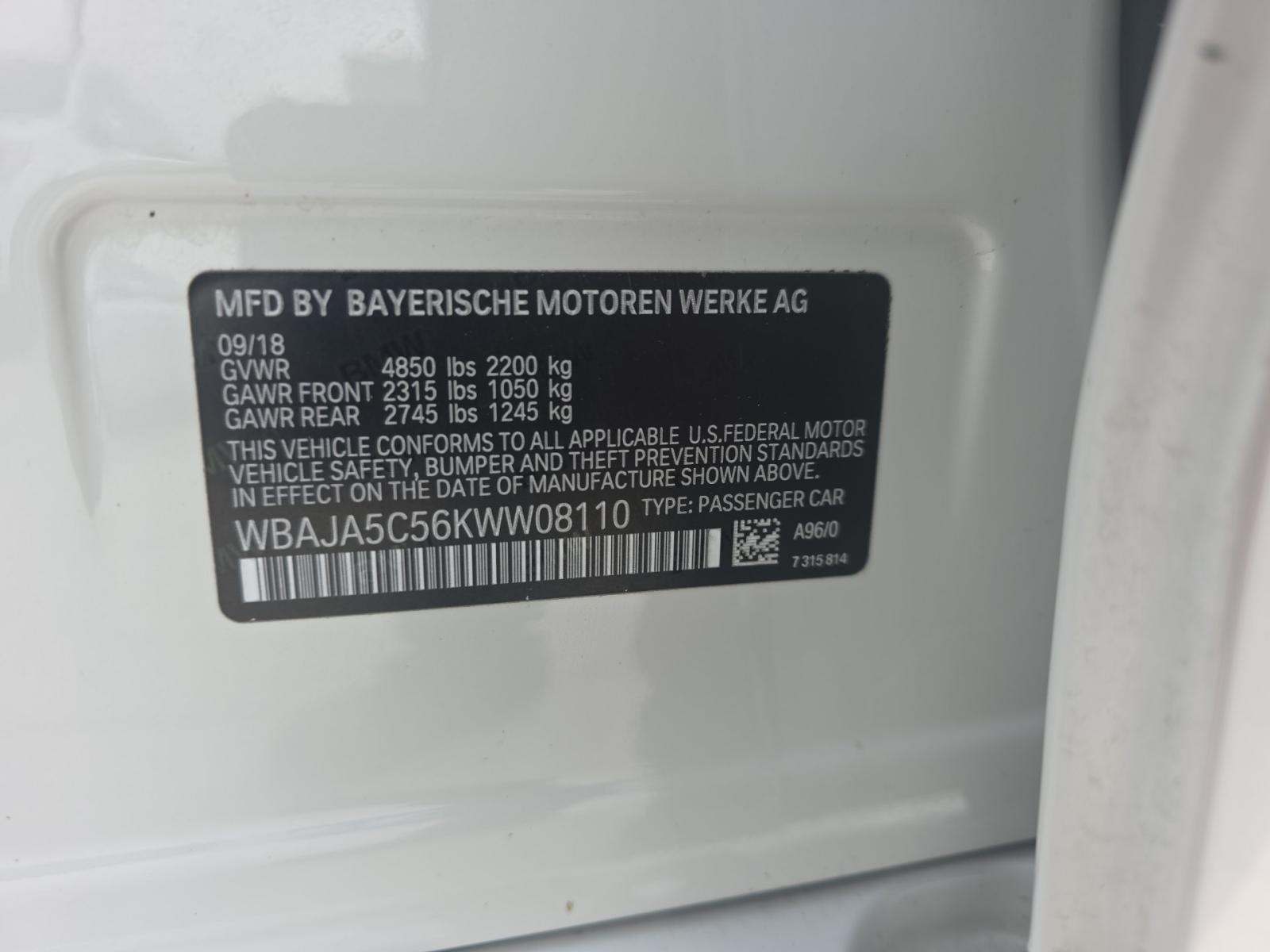 2019 BMW 5 Series 530i RWD