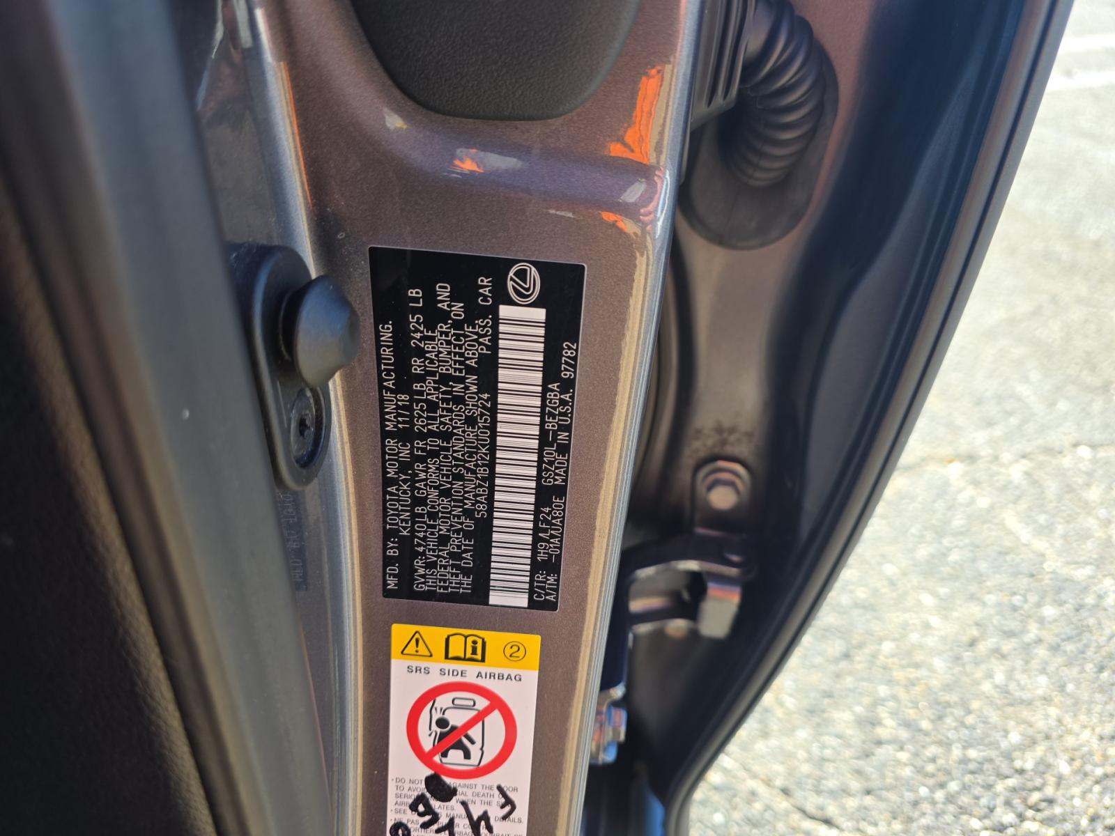 2019 Lexus ES ES 350 F SPORT FWD