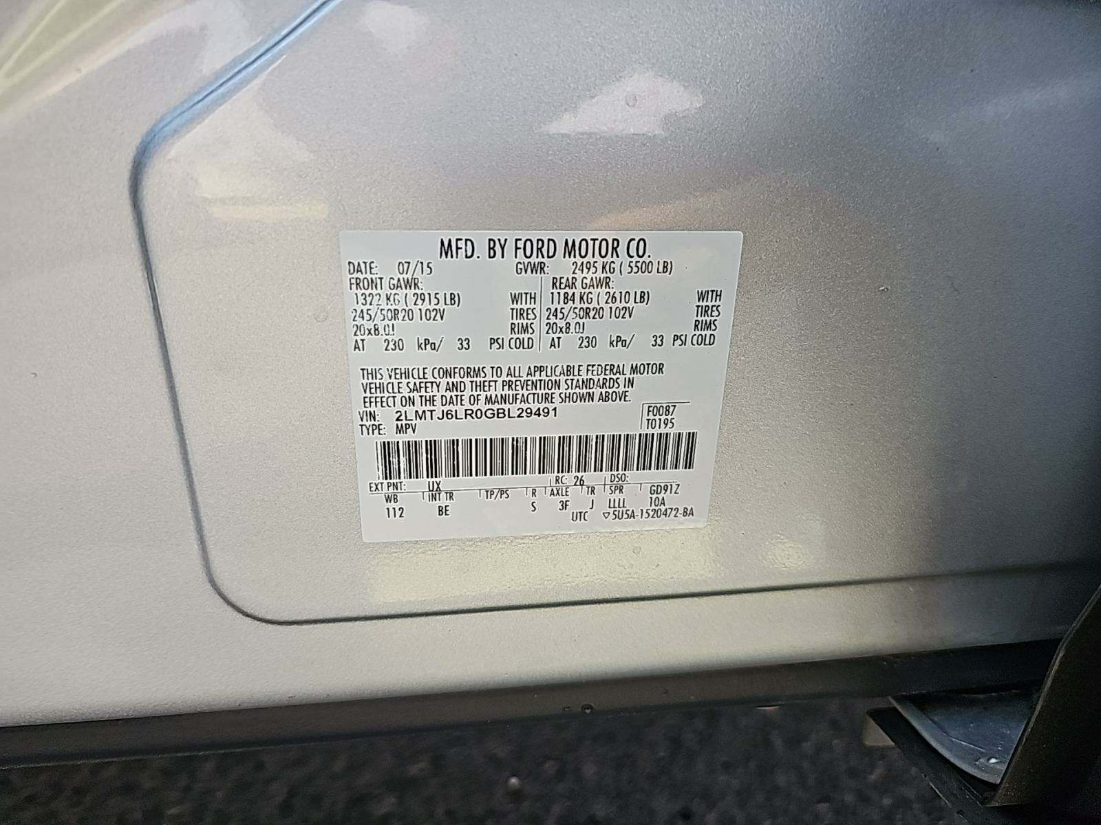 2016 Lincoln MKX Reserve FWD