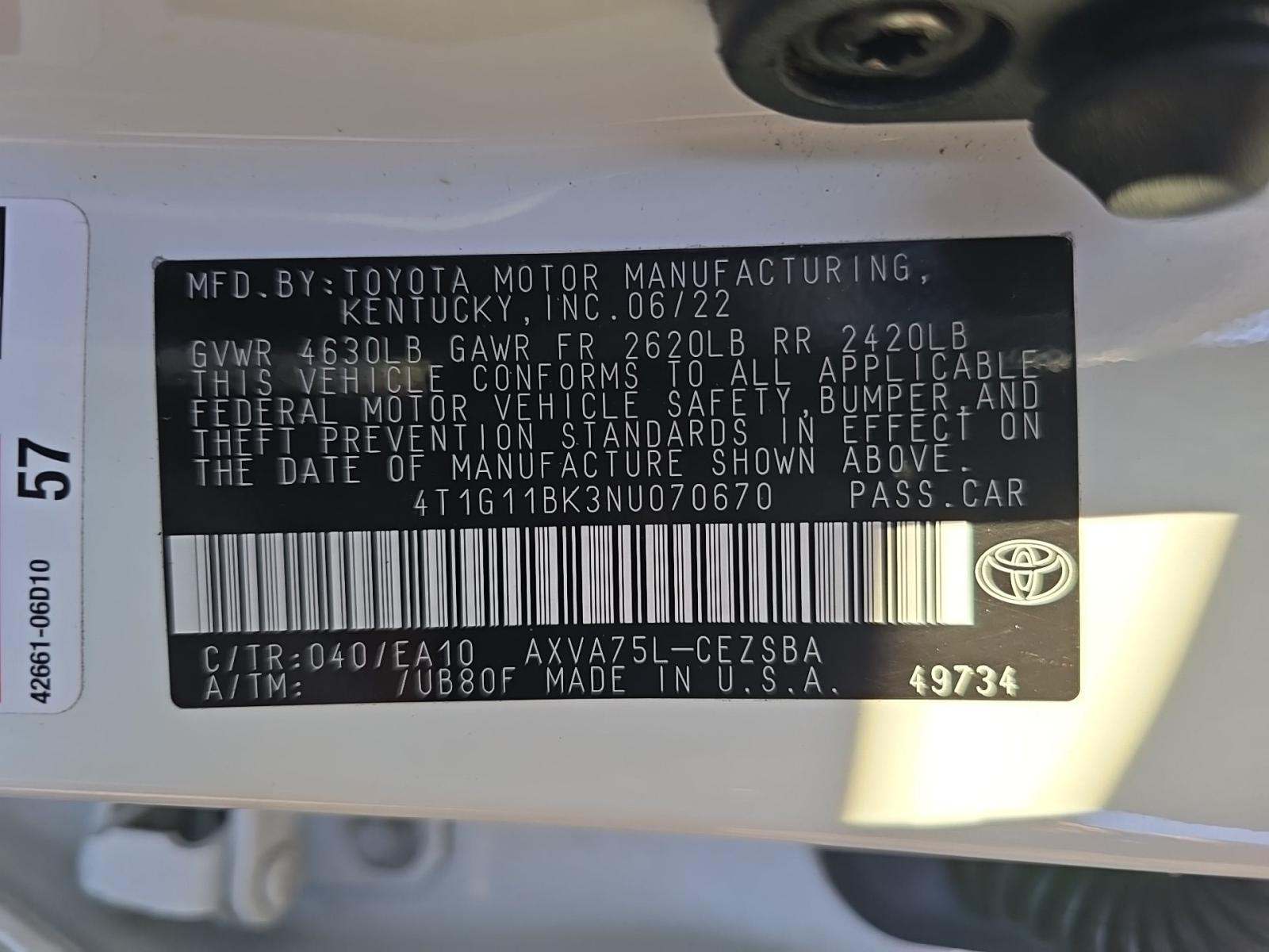 2022 Toyota Camry SE AWD