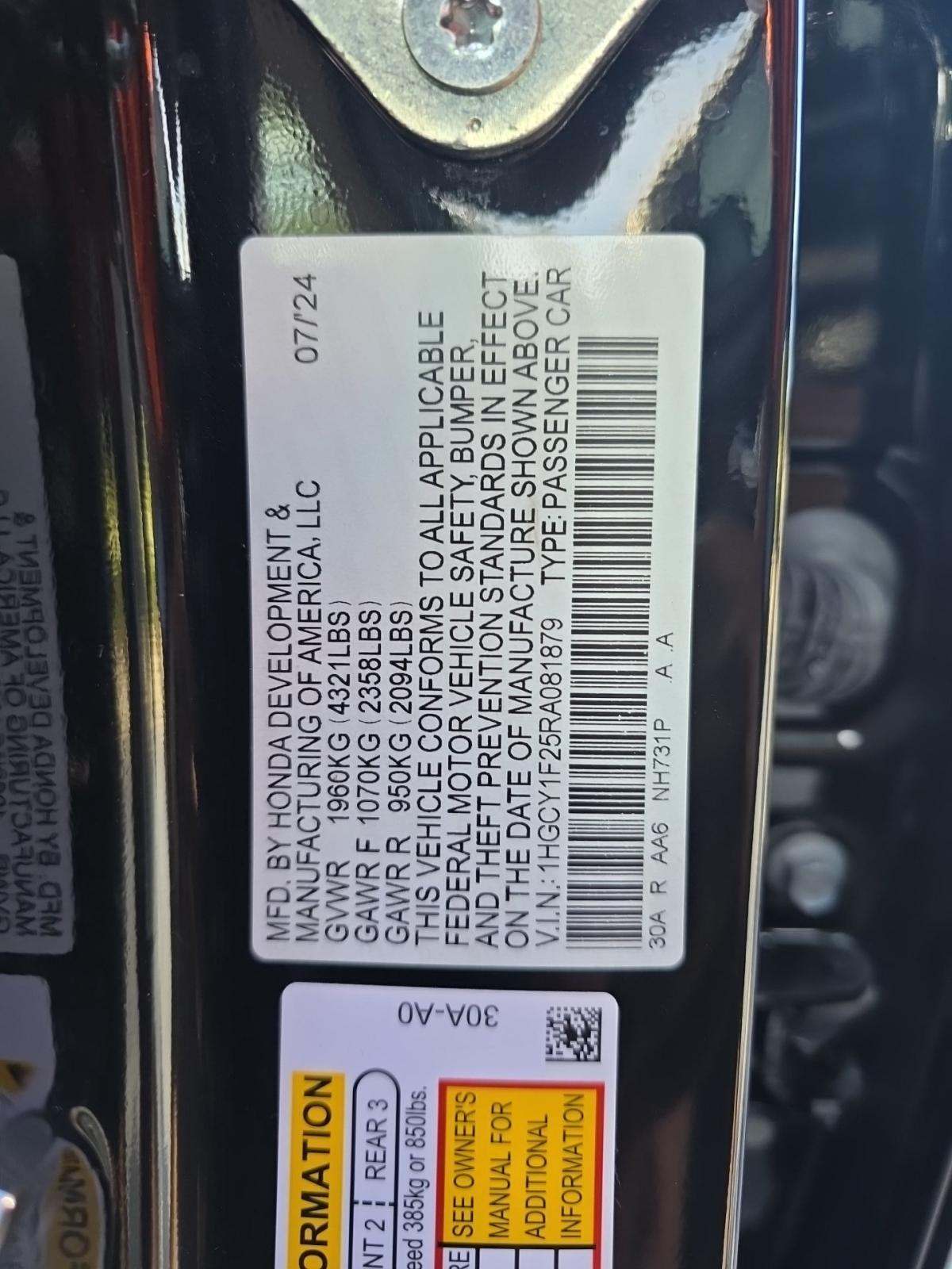 2024 Honda Accord LX FWD