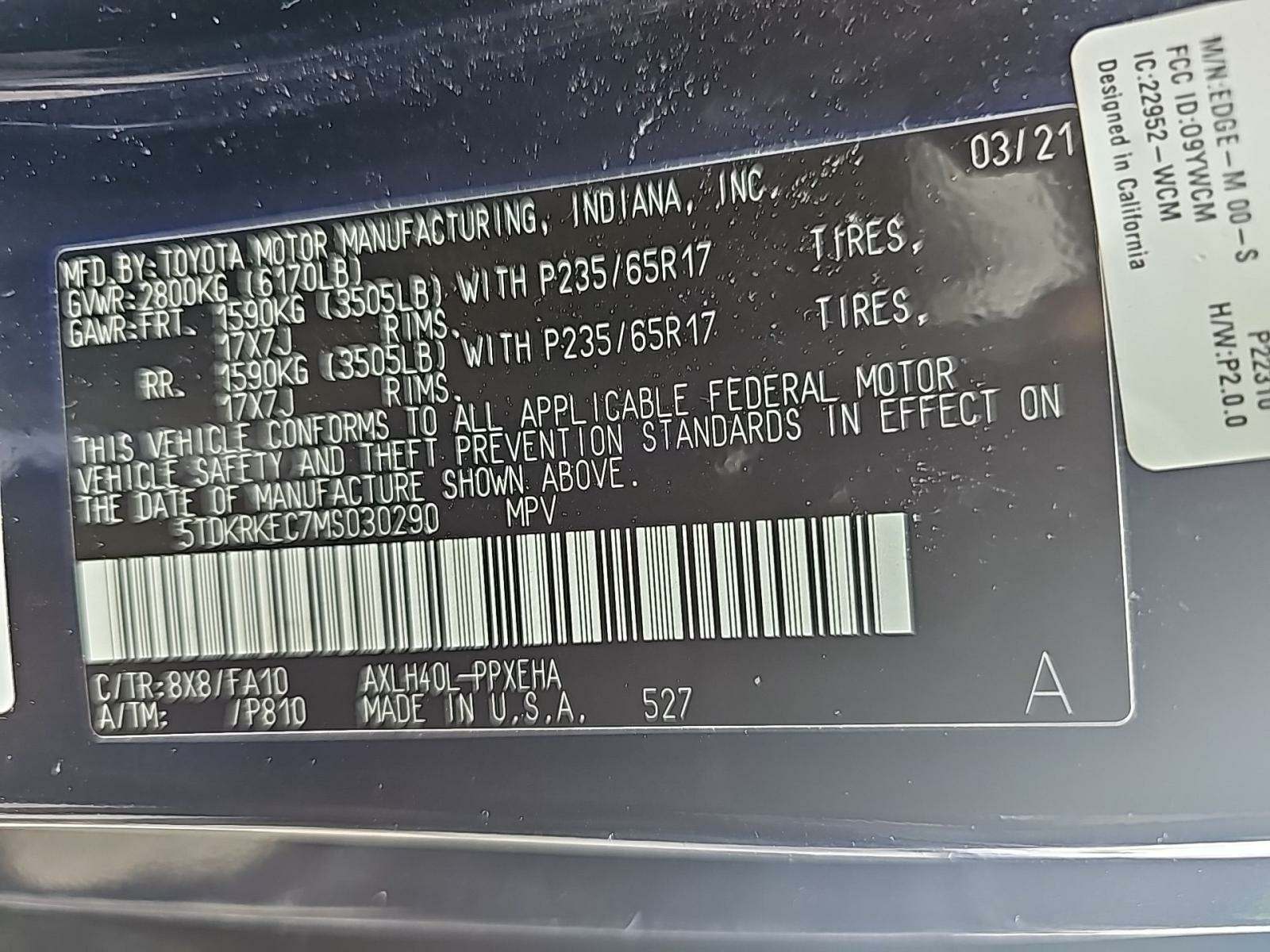 2021 Toyota Sienna LE FWD