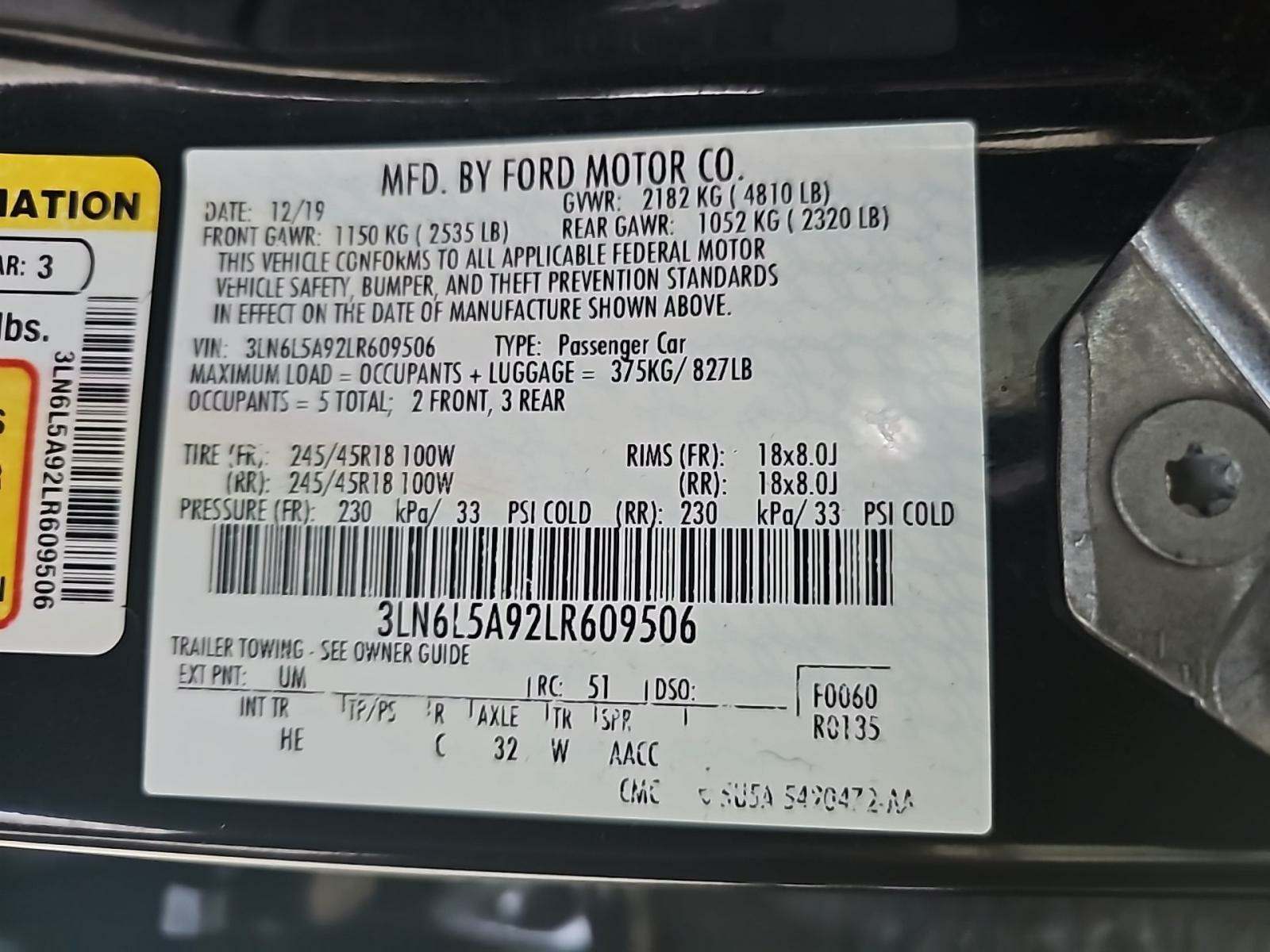 2020 Lincoln MKZ Standard FWD