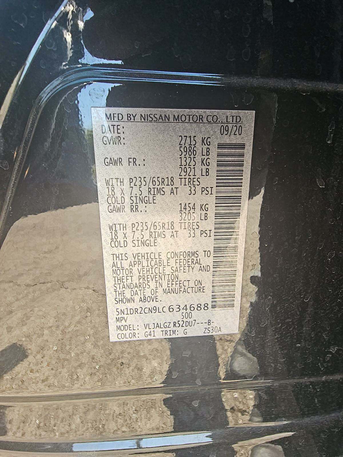 2020 Nissan Pathfinder SL FWD