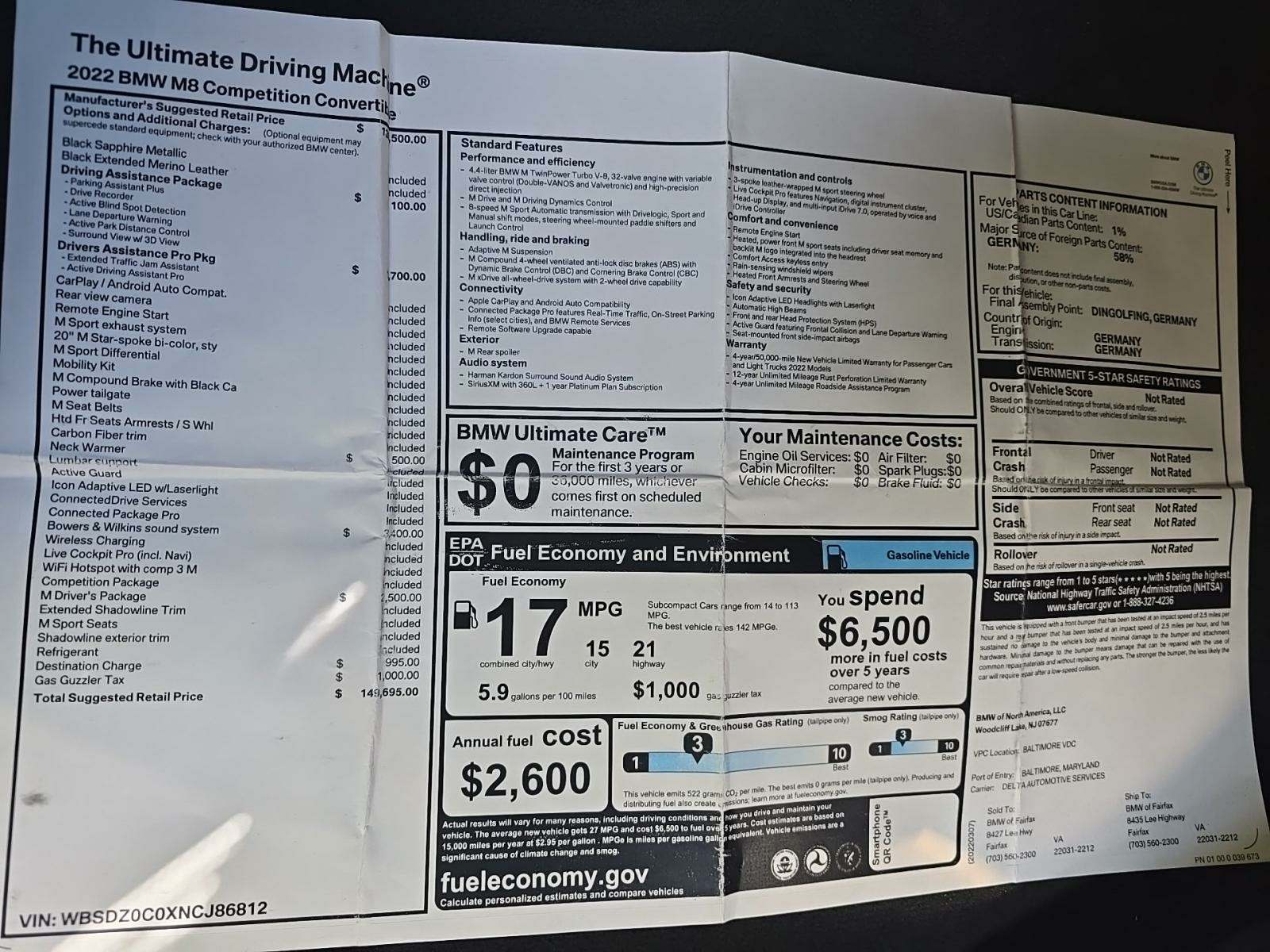 2022 BMW M8 Competition AWD