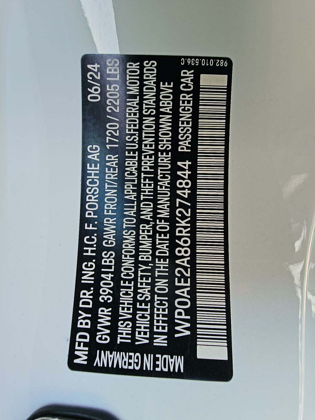 2024 Porsche 718 Cayman GT4 RS RWD