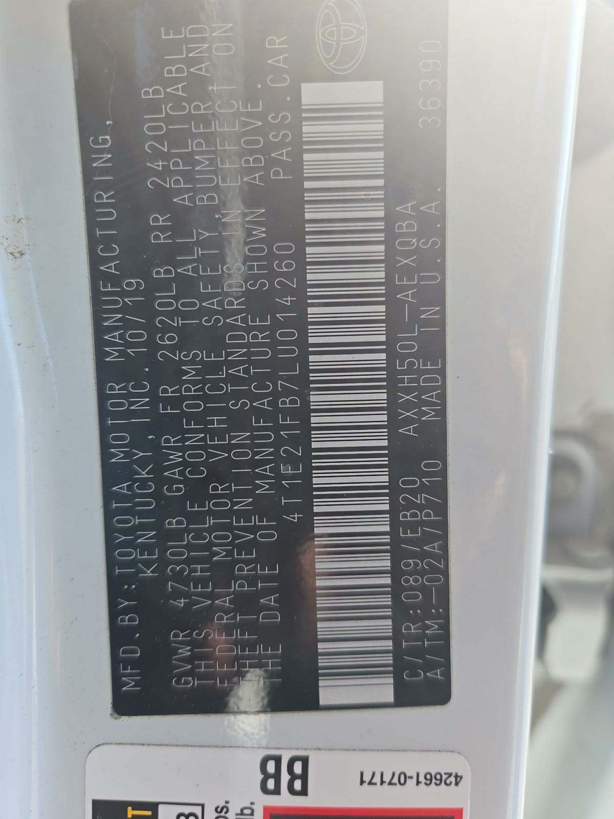 2020 Toyota Avalon Hybrid XSE FWD