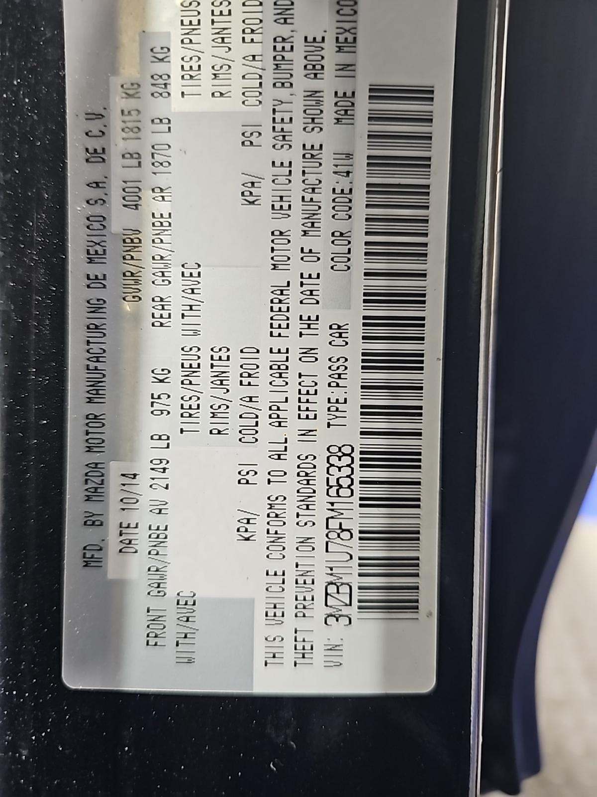 2015 MAZDA MAZDA3 i Sport FWD