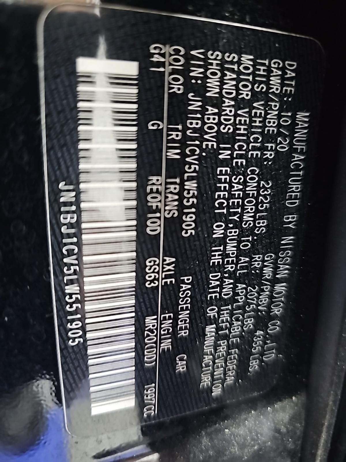 2020 Nissan Rogue Sport S FWD