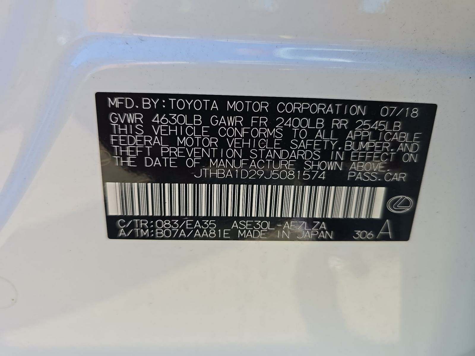 2018 Lexus IS IS 300 F SPORT RWD