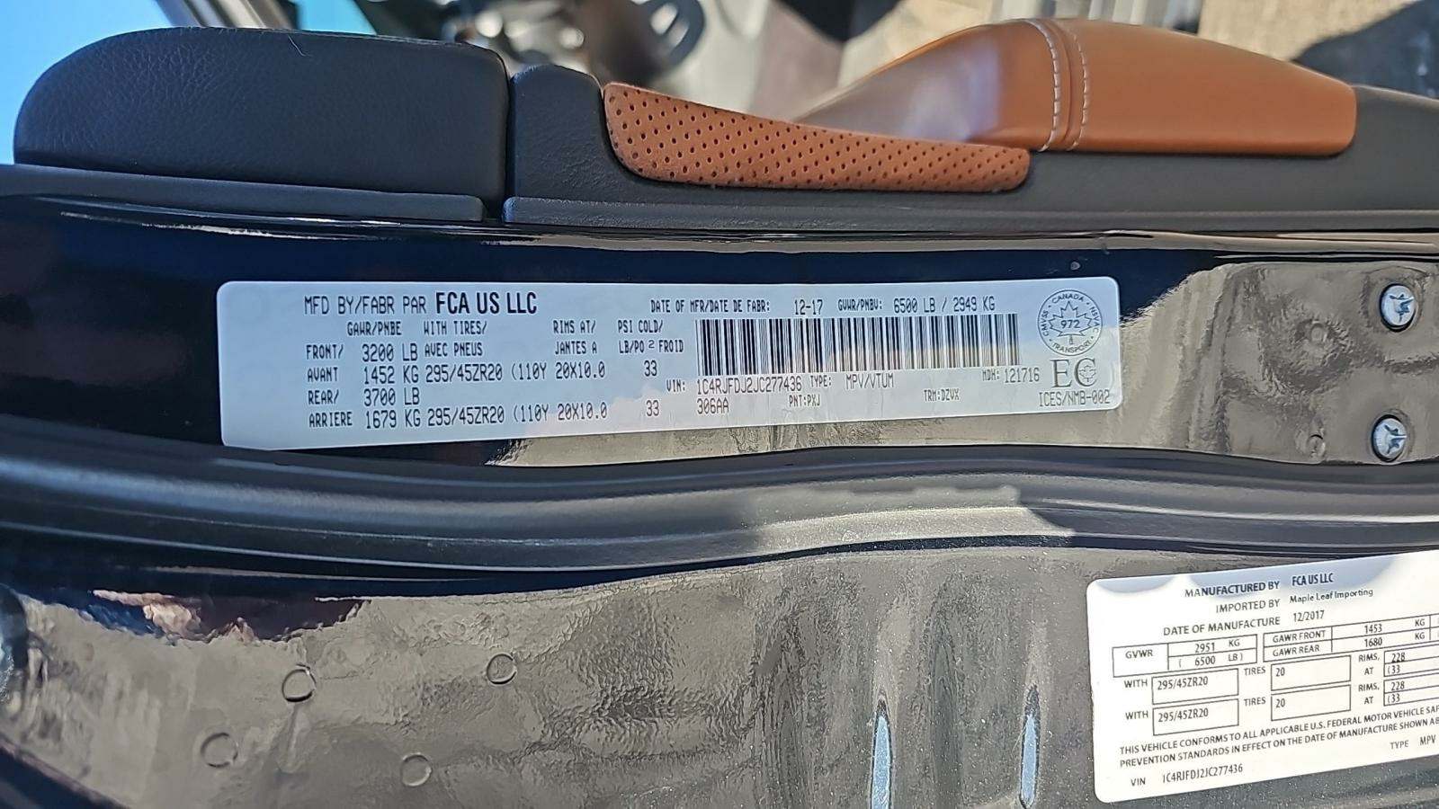 2018 Jeep Grand Cherokee SRT AWD