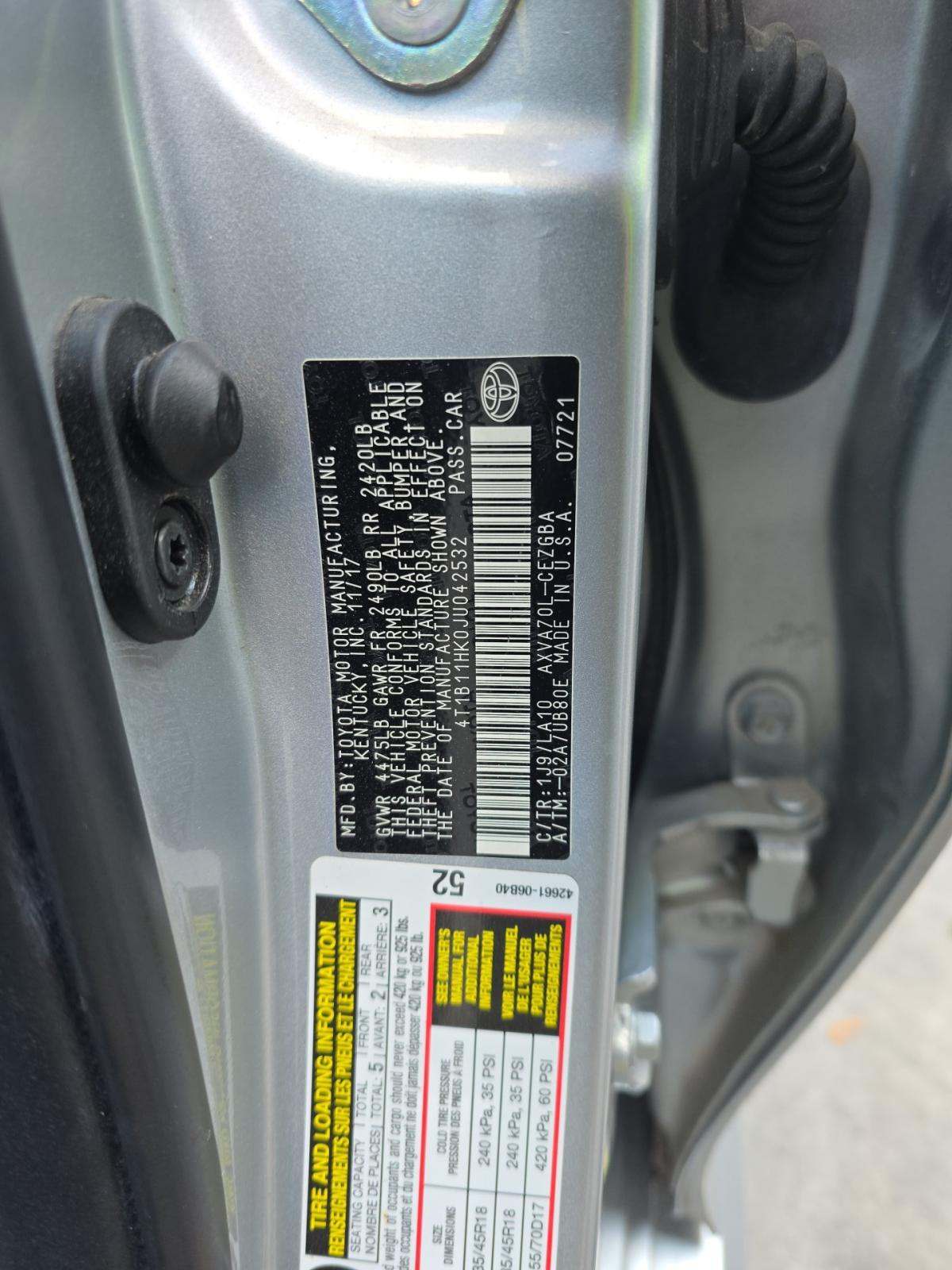 2018 Toyota Camry XLE FWD