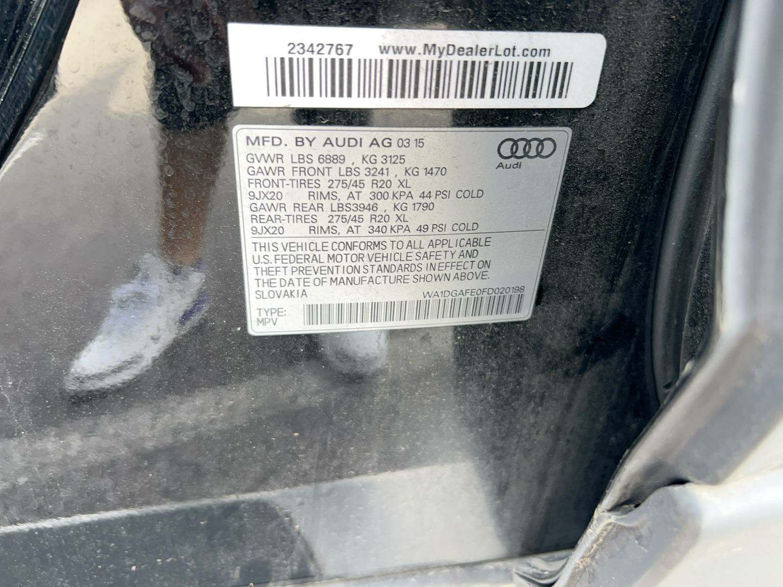 2015 Audi Q7 3.0T S line Prestige AWD