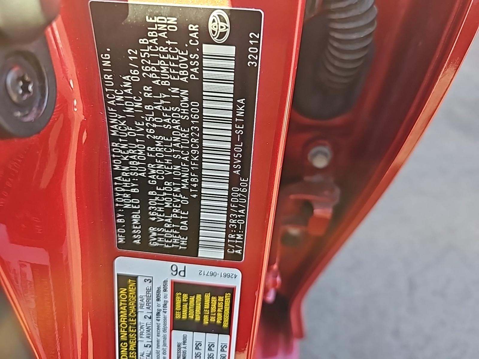 2012 Toyota Camry LE FWD