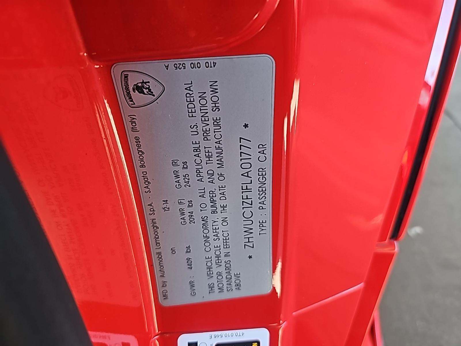 2015 Lamborghini Huracan LP 610-4 AWD