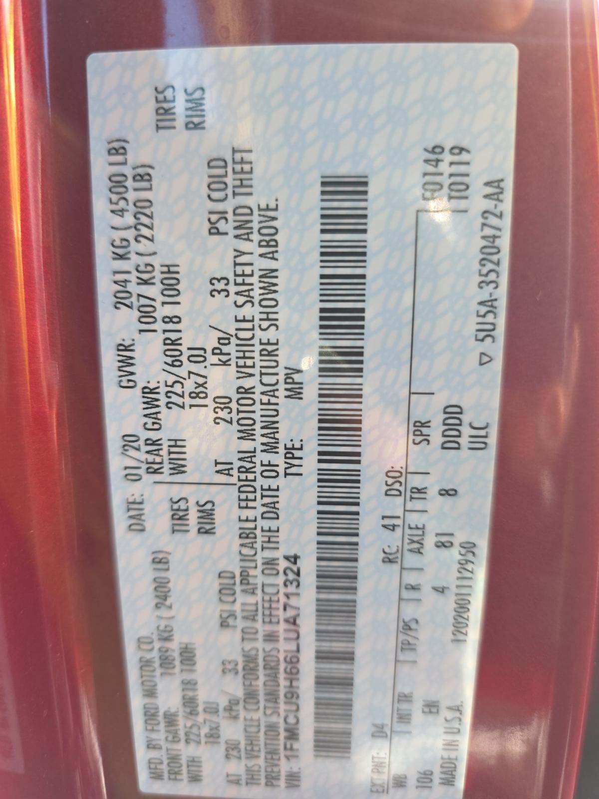 2020 Ford Escape SEL AWD