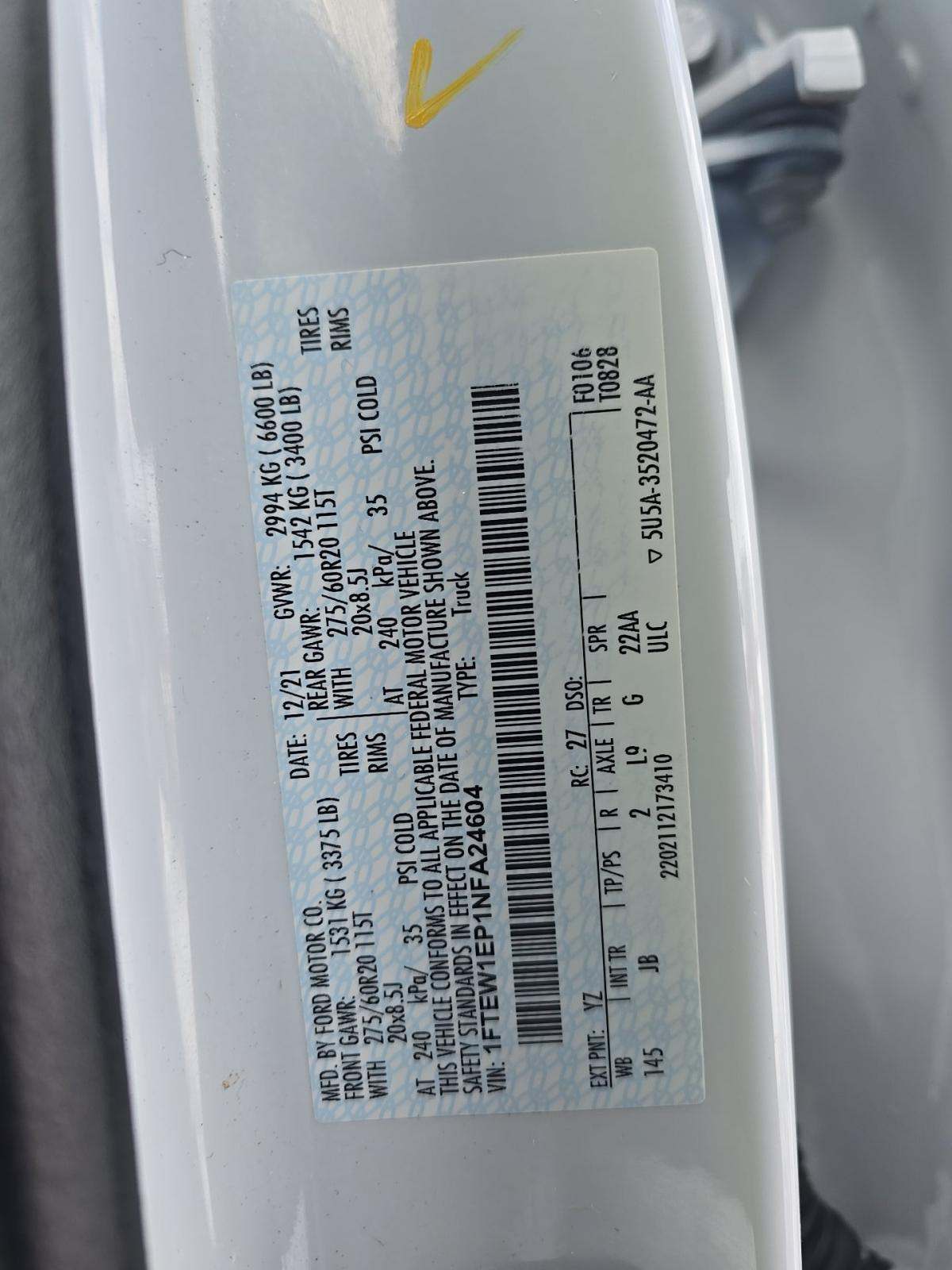 2022 Ford F-150 XL AWD