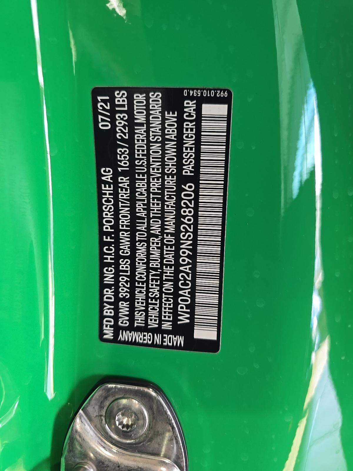 2022 Porsche 911 GT3 RWD