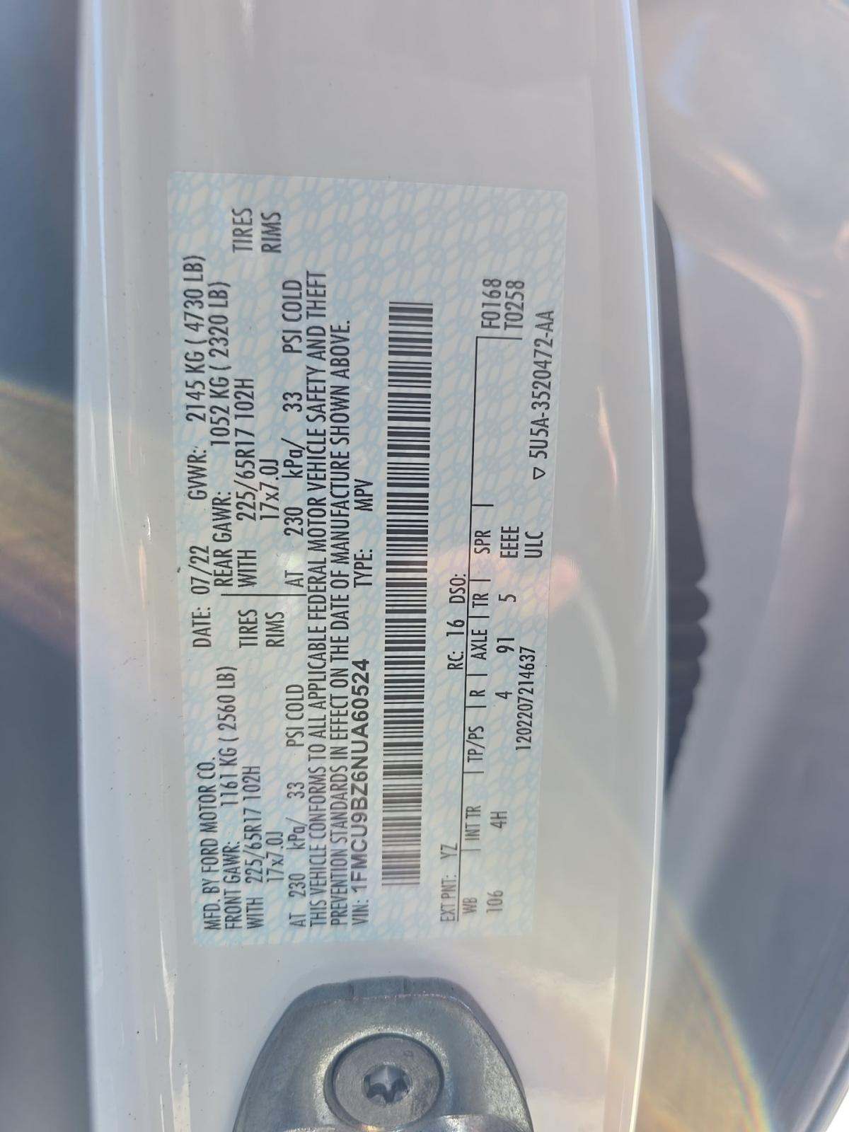 2022 Ford Escape Hybrid SE AWD